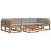 vidaXL Set di divani da esterno 7 pcs Grigio Naturale e Chiaro