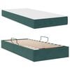 vidaXL Letto con contenitore e materasso Verde Scuro 90 x 200 cm
