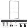 vidaXL Porta Scorrevole e Kit Montaggio Vetro ESG Alluminio 102x205cm