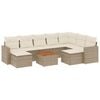 vidaXL Set Divano da Giardino 10 pz con Cuscini Beige in Polyrattan