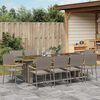 vidaXL Set da Pranzo per Giardino 11 pcs Grigio polyrattan