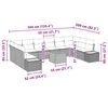 vidaXL Set Divano da Giardino 11 pcs Nero e crema Poly Rattan