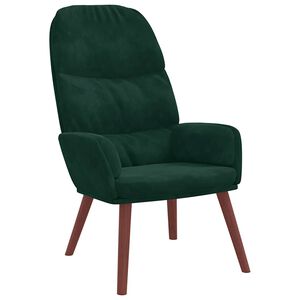 vidaXL Sedia Relax Verde Scuro in Velluto