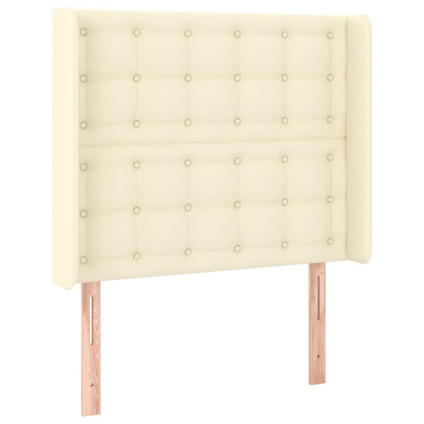 vidaXL Testiera ad Orecchio Crema 93x16x118/128 cm in Similpelle