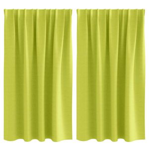 vidaXL Tende Blackout con Anelli 2 pz Verde 140 x 140 cm Poliestere