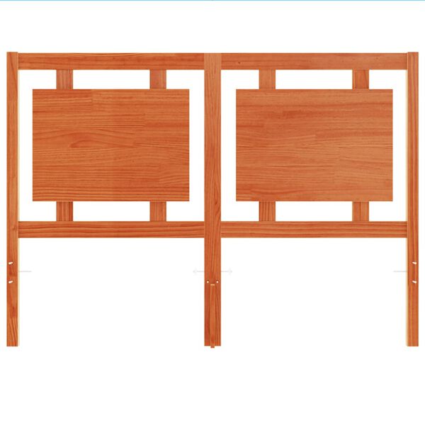 vidaXL Testiera Marrone Cera 135 cm in Legno Massello di Pino