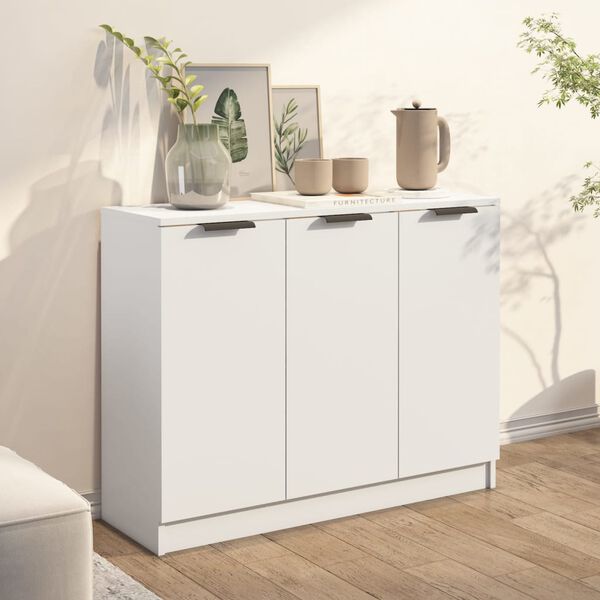 vidaXL Credenza Bianca 90,5x30x70 cm in Legno Multistrato