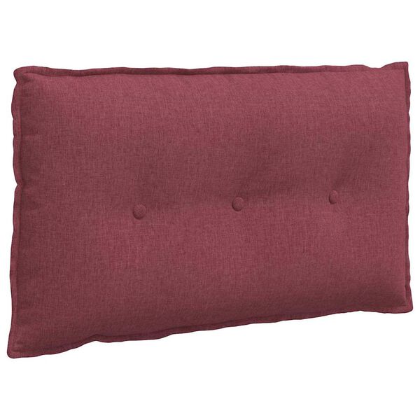 vidaXL Cuscino per Schiena Rosso Vino 80 x 19 x 50 cm Tessuto