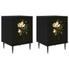 vidaXL Armadio da Notte BREMEN 2 pz Rovere Nero 36 x 33 x 51 cm