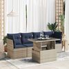 vidaXL Set Divano Giardino 5 pz con Cuscini Grigio Polyrattan Acacia