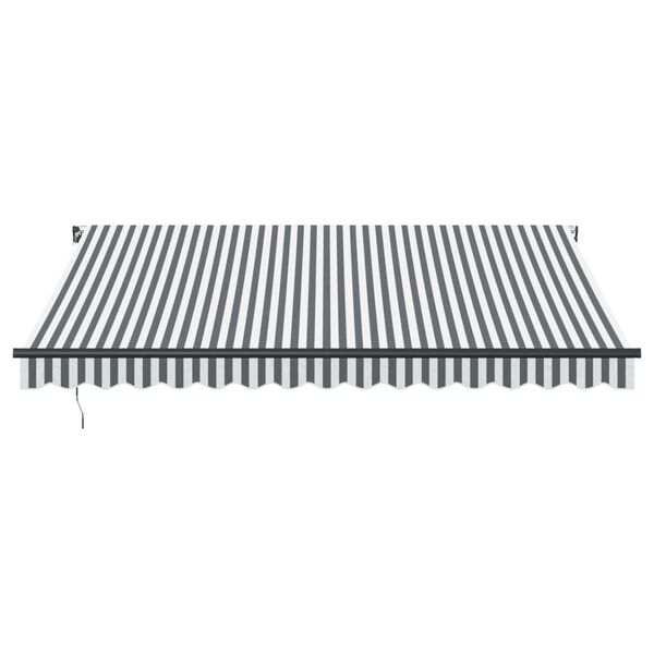 vidaXL Tenda Retrattile Manuale con LED Antracite e Bianco 400x350 cm