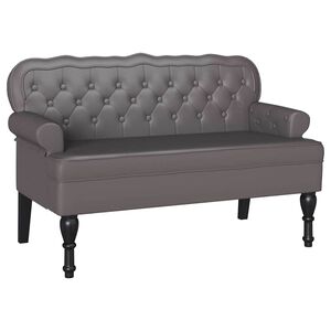 vidaXL Panca Chesterfield Grigio 119,5 x 64,5 x 75 cm Pelle Sintetica