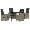 vidaXL Set da Pranzo per Giardino 5 pz Grigio polyrattan