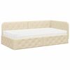 vidaXL Cornice del letto ad angolo Crema 90 x 200 cm Tessuto