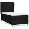 vidaXL Giroletto a Molle con Materasso Nero 90x190 cm in Tessuto