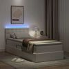 vidaXL Letto con contenitore e LED con led Bianco Puro 90 x 200 cm