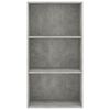 vidaXL Libreria 3 Ripiani Grigio Cemento 60x30x114cm Legno Multistrato