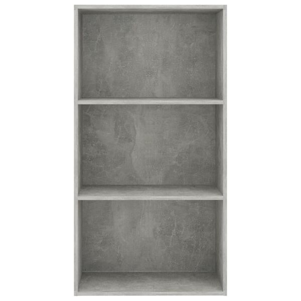 vidaXL Libreria 3 Ripiani Grigio Cemento 60x30x114cm Legno Multistrato
