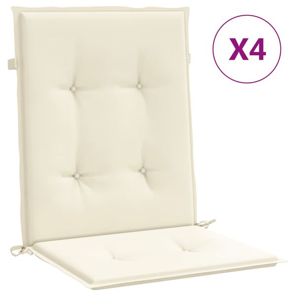 vidaXL Cuscini per Sedia 4 pz Crema 100x50x3 cm in Tessuto Oxford