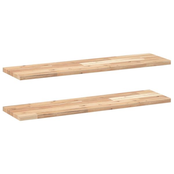 vidaXL Mensole da Parete 2 pz 80x20x2 cm Legno Acacia Non Trattato