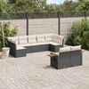 vidaXL Set Divani da Giardino 9 pz con Cuscini Nero in Polyrattan
