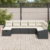 vidaXL Set Divano da Giardino con cuscino 8 pcs Nero Poly Rattan