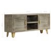 vidaXL Mobile TV Legno Massello di Mango Grigio e Ottone 110x30x48cm