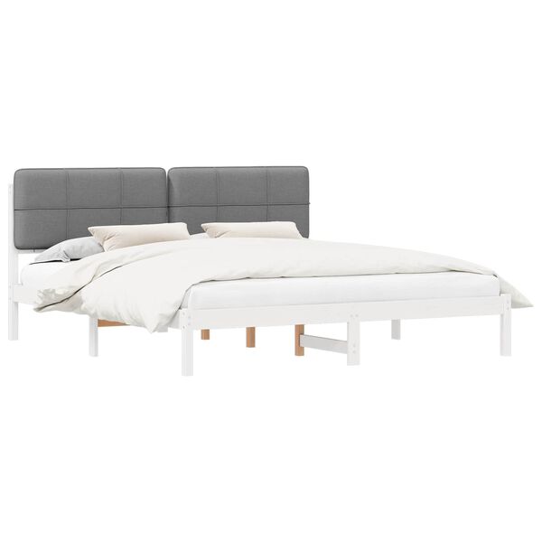 vidaXL Letto con Testiera Rivestita Talpa 200 x 200 cm Pino massello