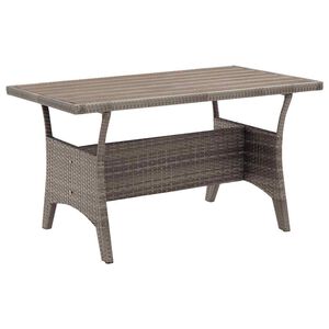 vidaXL Tavolo da Giardino Grigio 120x70x66 cm in Polyrattan