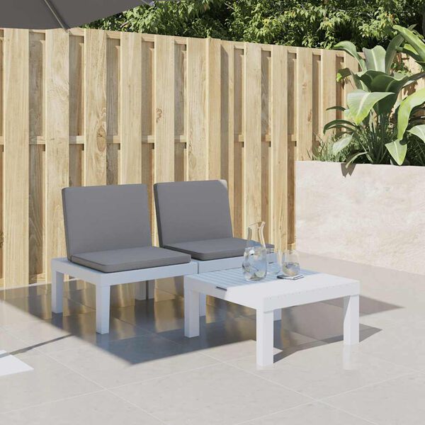 vidaXL Lettino Prendisole con Cuscini Bianco in PP