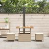 vidaXL Set da Pranzo per Giardino Beige Poly Rattan