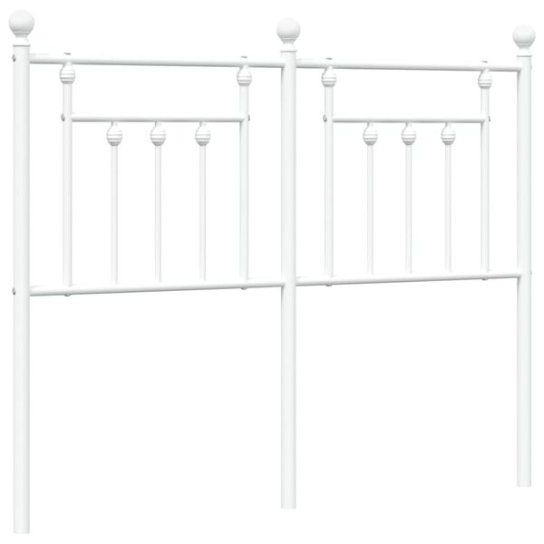 vidaXL Testiera in Metallo Bianco 120 cm