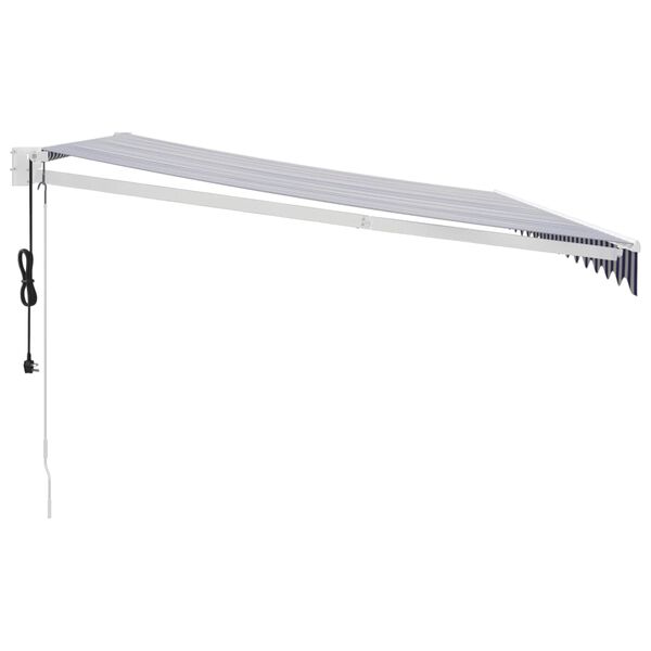 vidaXL Tenda Sole Automatica Retrattile Blu e Bianca 4x3 m