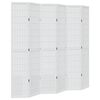 vidaXL Divisorio Ambienti 6Pannelli Bianco Legno Massello di Paulownia