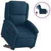 vidaXL Poltrona Alzapersona Reclinabile Elettrica Blu in Velluto