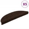 vidaXL Tappetini per scale autoadesivi 5 pz 56x17x3 cm marrone semicircolari
