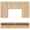 vidaXL Mobili TV a Muro 5pz Rovere Sonoma in Legno Multistrato