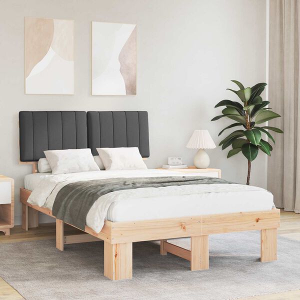 vidaXL Letto con Testiera Rivestita Grigio scuro 120 x 190 cm