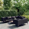 vidaXL Divani da Giardino 8 pz con Cuscini in Polyrattan Grigio Scuro