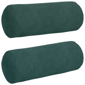 vidaXL Cuscini a rullo 2 pcs Verde Scuro &Oslash; 15 x 40 cm Tessuto in Cords