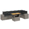 vidaXL Set Divani da Giardino 7 pz con Cuscini Grigio in Polyrattan
