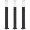 vidaXL Lampioni a paletto con sensore e presa 3 pz 80 cm neri IP44