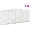 vidaXL Cesti Gabbioni ad Arco 10 pz 400x50x160/180 cm Ferro Zincato
