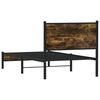 vidaXL Giroletto senza Materasso in Metallo Rovere Fumo 75x190 cm