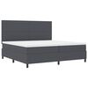vidaXL Letto a molle con testiera Grigio Scuro e Bianco 200 x 200 cm