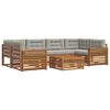 vidaXL Set di divani da esterno 7 pz Grigio Naturale e Chiaro