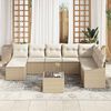 vidaXL Set di divani con cuscino 9 pcs Beige polyrattan