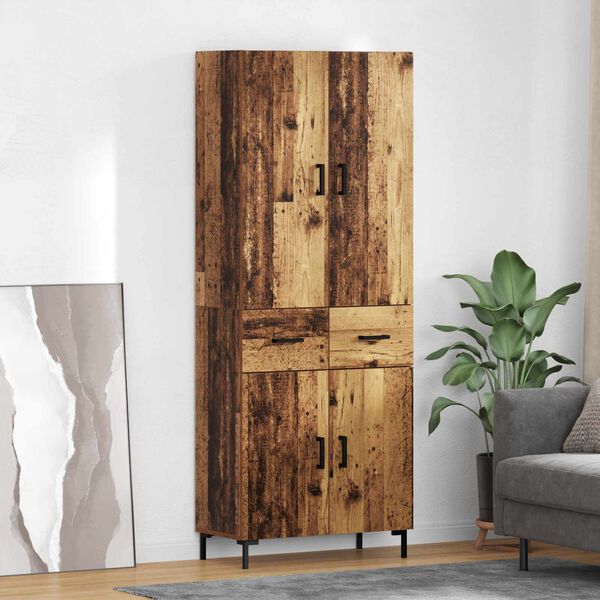 vidaXL Credenza Legno vecchio 69,5 x 34 x 180 cm Legno multistrato
