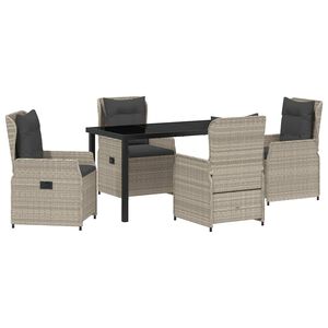 vidaXL Set da Pranzo per Giardino 5 pcs Grigio chiaro polyrattan