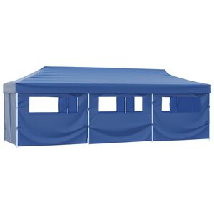 vidaXL Tenda Pieghevole Pop-Up con 8 Pareti Laterali 870x291x315 cm Blu